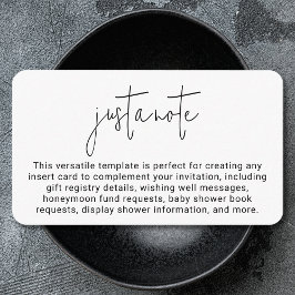 Minimalistisch, modern und einfach, nur ein Hinwei Begleitkarte