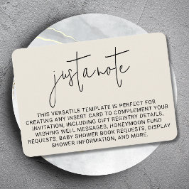 Minimalistisch, modern und einfach, nur ein Hinwei Begleitkarte