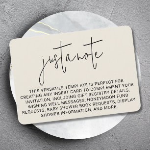 Minimalistisch, modern und einfach, nur ein Hinwei Begleitkarte