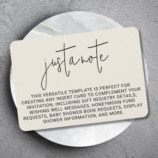 Minimalistisch, modern und einfach, nur ein Hinwei Begleitkarte