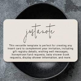 Minimalistisch, modern und einfach, nur ein Hinwei Begleitkarte