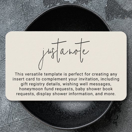 Minimalistisch, modern und einfach, nur ein Hinwei Begleitkarte