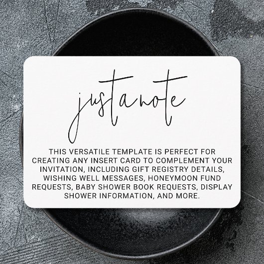 Minimalistisch, modern und einfach, nur ein Hinwei Begleitkarte