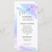 minimalistisch, modern, wasserblau und lila menükarte (Vorne/Hinten)