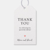 Minimalistisch Modern Wedding Vielen Dank für Ihre Geschenkanhänger (Vorderseite)