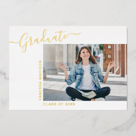 Minimalistisch-Moderne 1 Foto Grad Bekanntgabe Folieneinladung