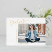 Minimalistisch-Moderne 1 Foto Grad Bekanntgabe Folieneinladung (Stehend vorne)