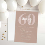 Minimalistisch-Moderne 60. Geburtstagsparty Einlad Einladung<br><div class="desc">Diese minimalistische Typografie 60. Geburtstagsfeier lädt zu einer modernen Geburtstagsparty ein. Das einfache Design zeichnet sich durch klassische Typografie mit modernem Ambiente aus. Anpassbar in jeder Farbe. Behalt das Design minimal und elegant, wie es ist, oder personalisiere es durch Hinzufügen von eigenen Grafiken und Kunstwerken. Für eine erweiterte Anpassung dieses...</div>