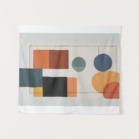 Minimalistisch Moderne Abstrakte Geometrie Wandteppich (Vorderseite (Horizontal))