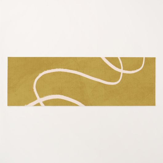 Minimalistisch Moderne Abstrakte Kunst in Gelb Gol Yogamatte (Vorderseite (Horizontal))