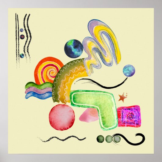 Minimalistisch Moderne Abstrakte Kunst Poster (Vorne)