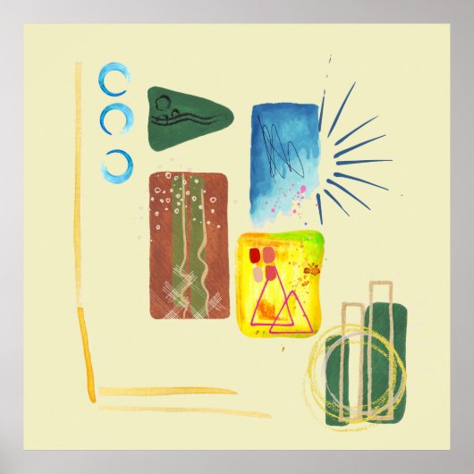 Minimalistisch Moderne Abstrakte Kunst Poster (Vorne)