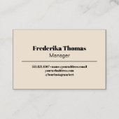 Minimalistisch Moderne Abstrakte Kunst Schwarze Cr Visitenkarte (Vorderseite)