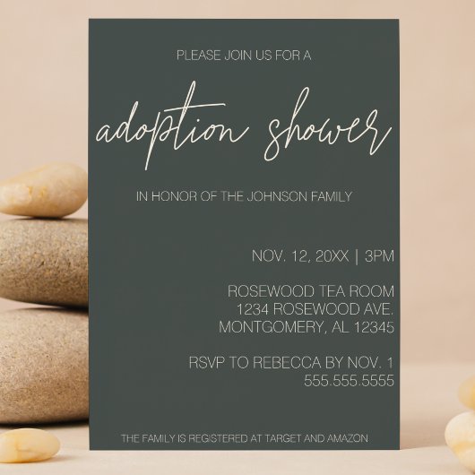 Minimalistisch Moderne Adoption Baby-/Kinderdusche Einladung