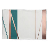 Minimalistisch Moderne Aquamarin & Kupfer Abstrakt Kissenbezug (Rückseite-Links)