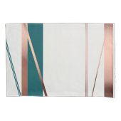 Minimalistisch Moderne Aquamarin & Kupfer Abstrakt Kissenbezug (Vorderseite-Links)