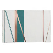 Minimalistisch Moderne Aquamarin & Kupfer Abstrakt Kissenbezug (Vorderseite-Rechts)