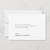 Minimalistisch Moderne Art Deco Foto Hochzeit Dankeskarte (Rückseite)