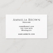 Minimalistisch | Moderne Berufliche Handschrift Visitenkarte (Rückseite)