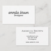 Minimalistisch | Moderne Berufliche Handschrift Visitenkarte (Vorne/Hinten)