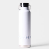 Minimalistisch-Moderne Blaue Mit Monogramm Initial Trinkflasche (Vorne)