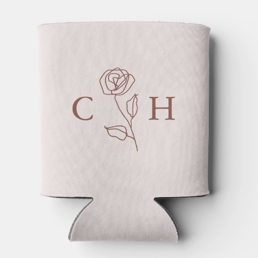 Minimalistisch Moderne Blumenkizze Hochzeit Dosenkühler (Rückseite)