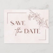 Minimalistisch Moderne Blumenkizze Hochzeit Einladungspostkarte (Vorderseite)