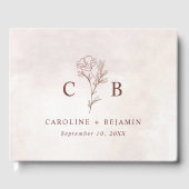 Minimalistisch Moderne Blumenkizze Hochzeit Gästebuch (Vorderseite)