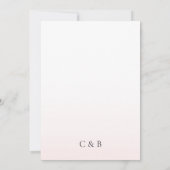 Minimalistisch Moderne Blush Pink Fade Chic Hochze Einladung (Rückseite)