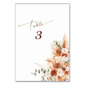 Minimalistisch Moderne Boho Terracotta Hochzeit Tischnummer (Rückseite)