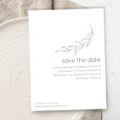 Minimalistisch Moderne botanische Zeichnend Chic W Save The Date