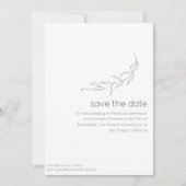 Minimalistisch Moderne botanische Zeichnend Chic W Save The Date (Vorderseite)