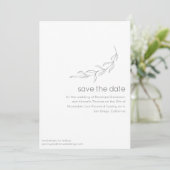 Minimalistisch Moderne botanische Zeichnend Chic W Save The Date (Stehend Vorderseite)