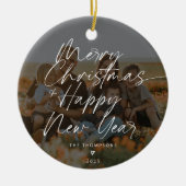 Minimalistisch Moderne Drehbuch Frohe Weihnachten  Keramik Ornament (Vorne)