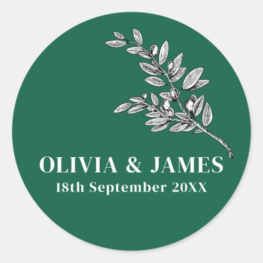 MINIMALISTISCH MODERNE EINFACHE GASTGESCHENK HOCHZ RUNDER AUFKLEBER (Vorderseite)