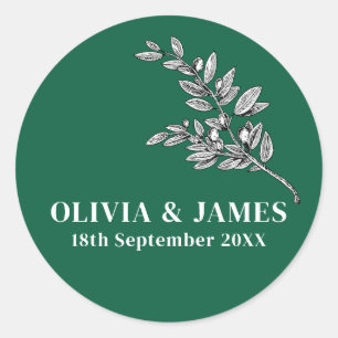 MINIMALISTISCH MODERNE EINFACHE GASTGESCHENK HOCHZ RUNDER AUFKLEBER