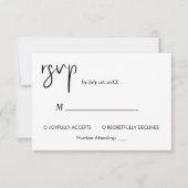 Minimalistisch moderne, einfache Rsvp-Karte RSVP Karte (Vorderseite)