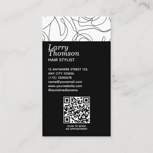 Minimalistisch Moderne, einfache Schwarz-weiße Abs Visitenkarte (Rückseite)