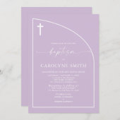 Minimalistisch Moderne Elegance Girl Taufe Einladung (Vorne/Hinten)