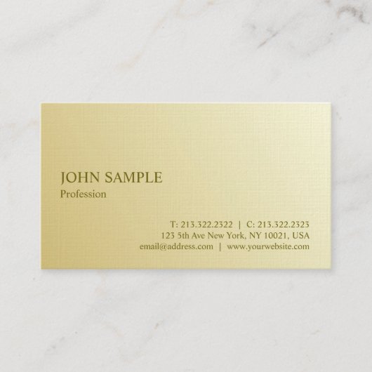 Minimalistisch Moderne Elegant Beruflich Gold Luxu Visitenkarte (Vorderseite)