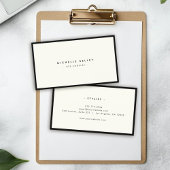 Minimalistisch Moderne Elegant Black Ivory Chic St Visitenkarte