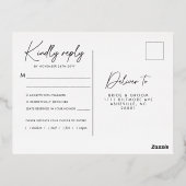 Minimalistisch Moderne Elegant Dusty Blue Silver U Folie Einladungspostkarte (Rückseite)