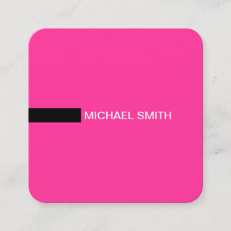 Minimalistisch Moderne Elegant Hot Pink & Black Quadratische Visitenkarte