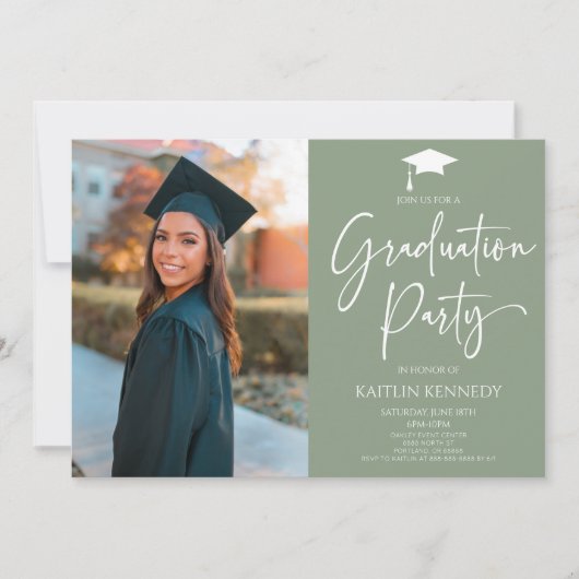 Minimalistisch Moderne, elegante Bildschülerparty Einladung (Vorderseite)