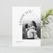 Minimalistisch Moderne Elegante Einfache Hochzeit Dankeskarte (Stehend Vorderseite)