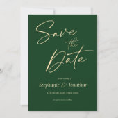 Minimalistisch Moderne Elegante Grüne Hochzeit Save The Date (Vorderseite)