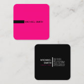 Minimalistisch Moderne Elegante Rose & Schwarz Quadratische Visitenkarte (Vorne/Hinten)