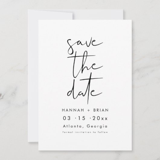 Minimalistisch Moderne Elegante Save the Date Einl Einladung (Vorderseite)
