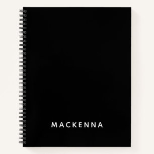 Minimalistisch Moderne Elegante Schwarze Personali Notizblock