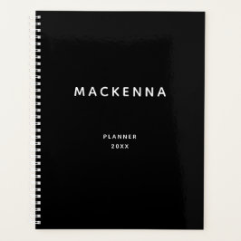 Minimalistisch Moderne Elegante Schwarze Personali Planer